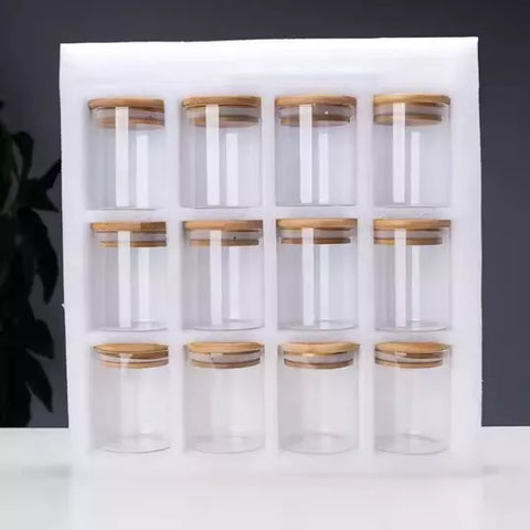برطمانات توابل زجاجية أنيقة للتخزين المنظم في المطبخ – Elegant Glass Spice Jars for Organized Kitchen Storage