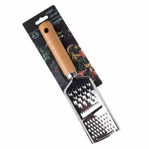 Stainless Steel Multi-Purpose Hand Grater with Wooden Handle