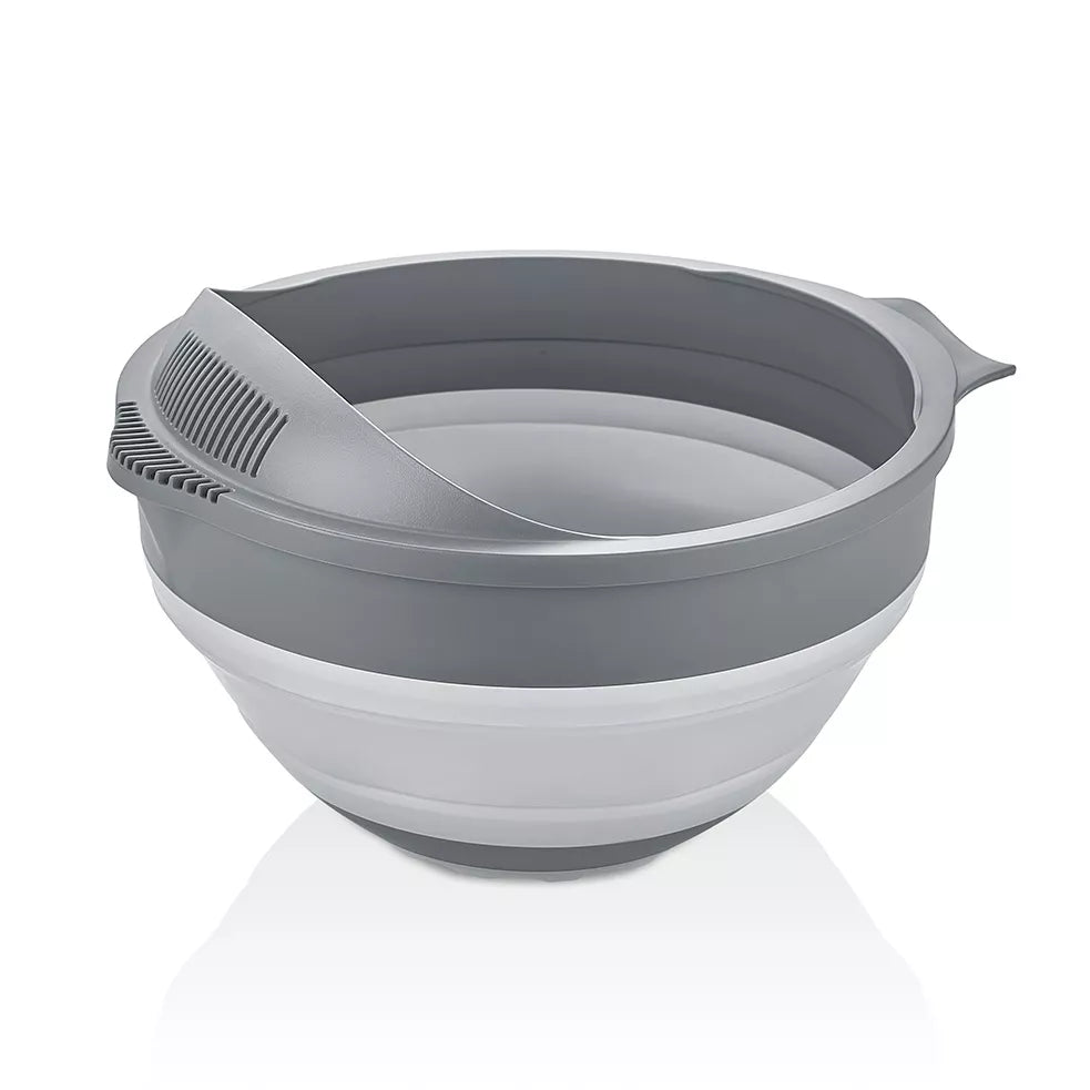 مصفي وبولة سيليكون قابلة للطي 2 في 1 لون رمادي – Silicone 2IN1 Collapsible Strainer Grey