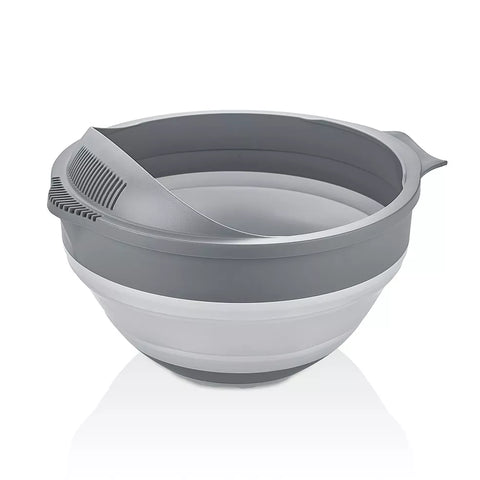 مصفي وبولة سيليكون قابلة للطي 2 في 1 لون رمادي – Silicone 2IN1 Collapsible Strainer Grey