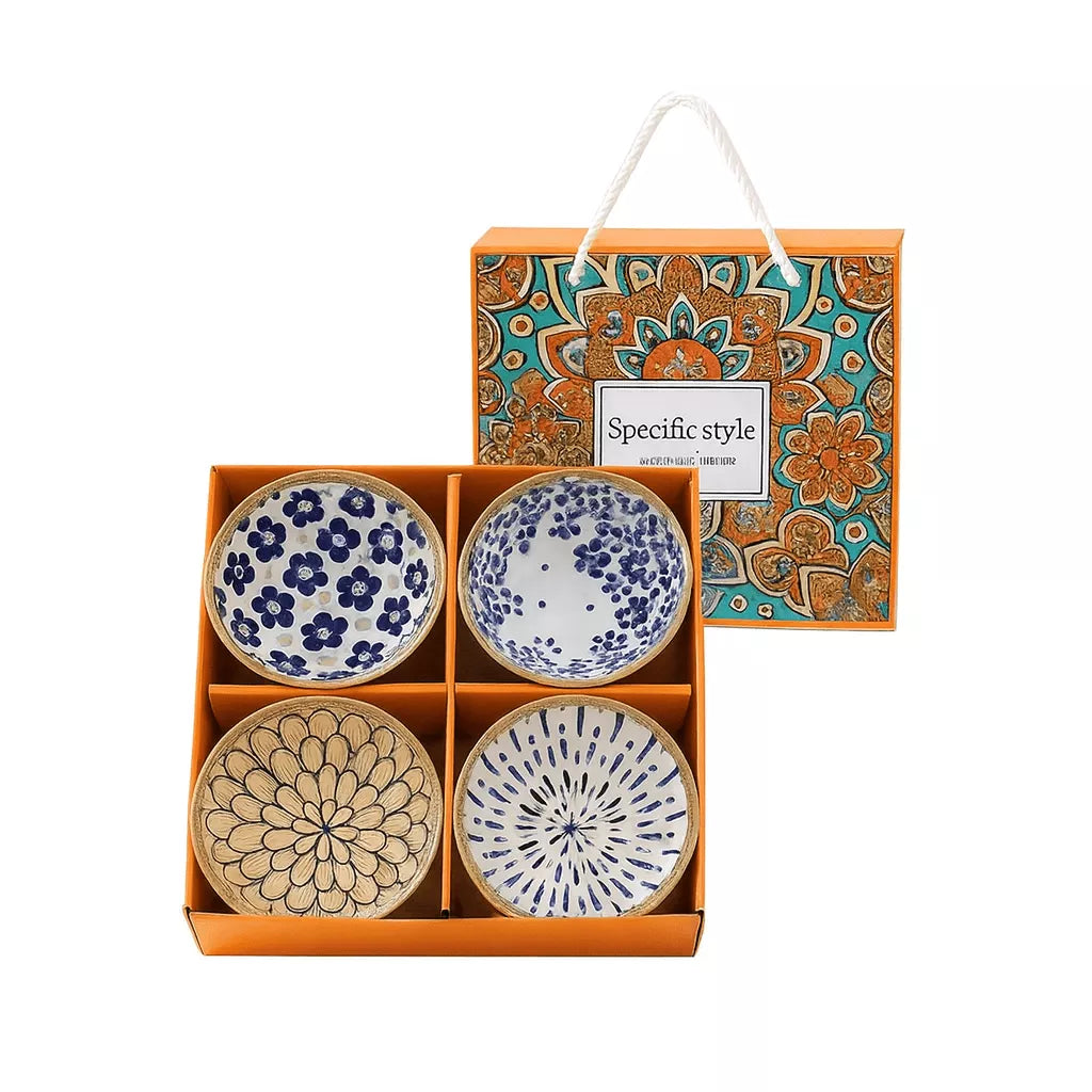 Bohemian Ceramic Tableware Gift Set – 4 Pieces