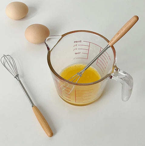 Wooden Hand Egg Beater – Compact Manual Whisk for Quick Mixing