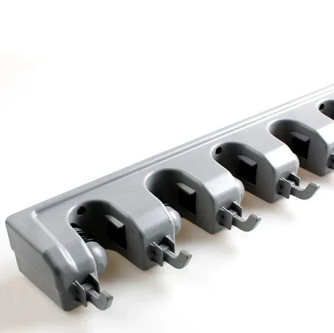 حامل ممسحة ومقشة جداري – منظم أدوات تنظيف موفر للمساحة بخطافات ومسامير تثبيت