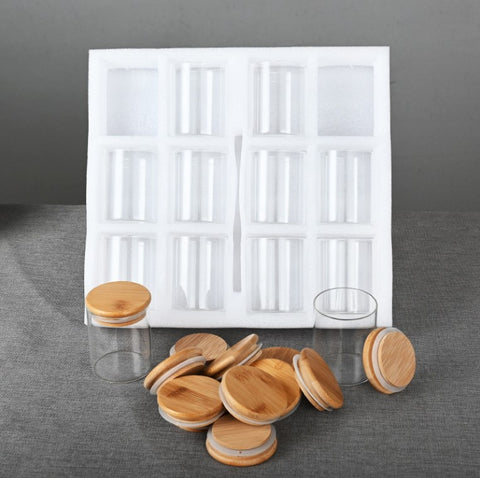 12-Piece Round Glass Spice Jar Set – 250ml with Airtight Bamboo Lids