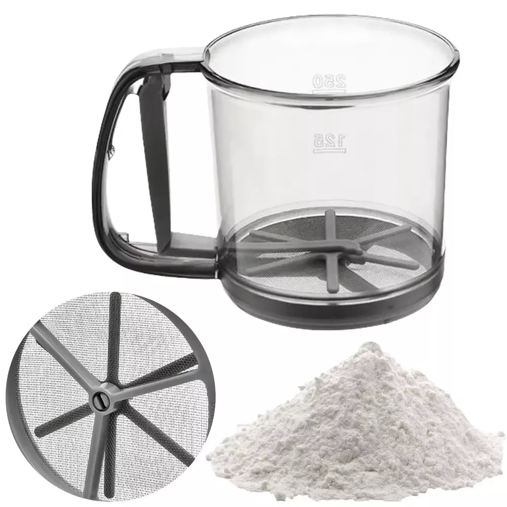 منخل دقيق يدوي لأداء خبز احترافي – Professional Baking Acrylic Sifter