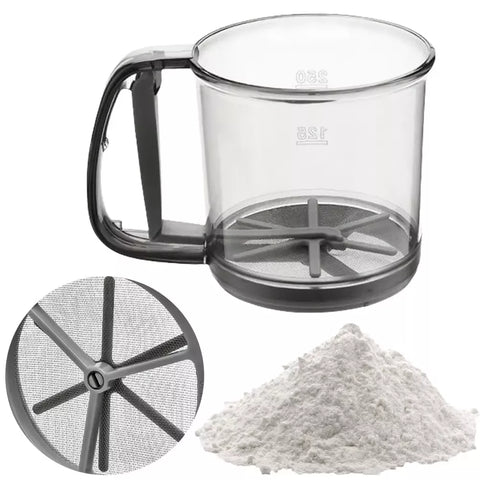 منخل دقيق يدوي لأداء خبز احترافي – Professional Baking Acrylic Sifter