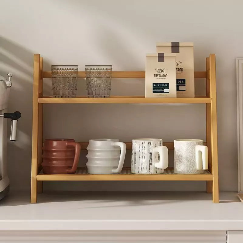 الرف العلوي لرف البامبو – عرض تنظيم البرطمانات الصغيرة