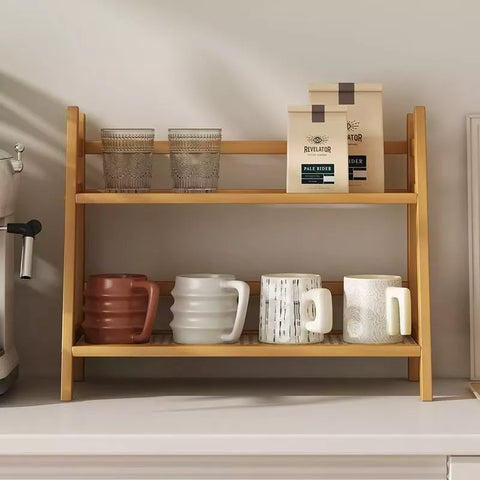 الرف العلوي لرف البامبو – عرض تنظيم البرطمانات الصغيرة