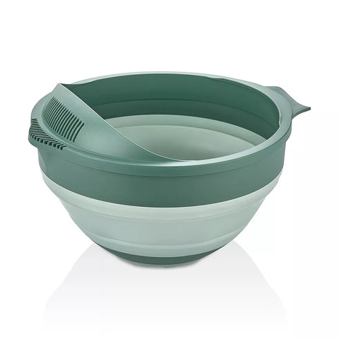 مصفي وبولة سيليكون قابلة للطي في وضع الطي لتوفير المساحة – Folded Collapsible Silicone Strainer