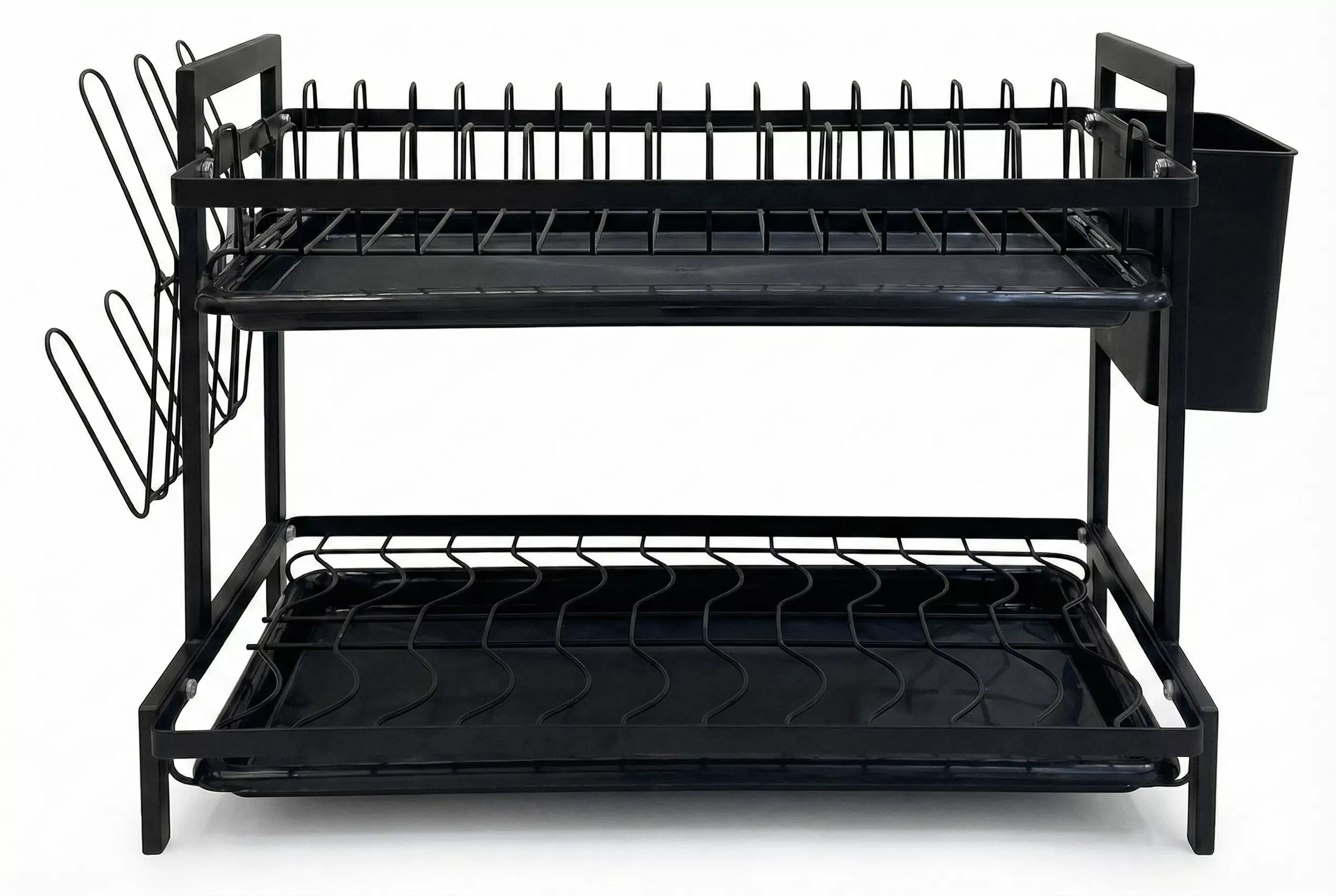 مطبقيّة أطباق 2 دور مع 6 أماكن جانبية للكوبايات – تنظيم وتجفيف فعال