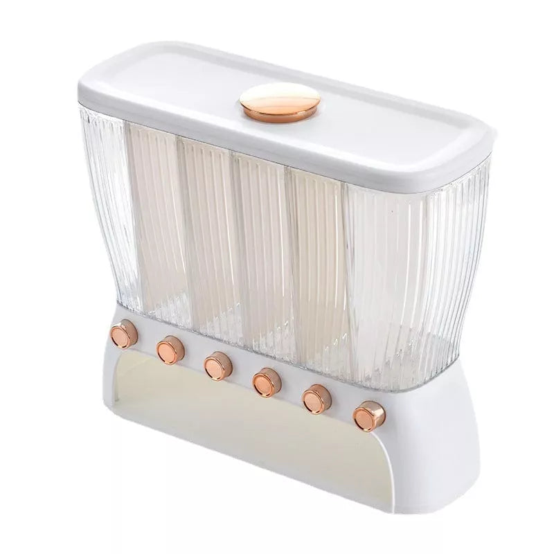 علبة تخزين بقوليات متعددة الخانات مع غطاء محكم الغلق – Multi-Grid Airtight Food Dispenser