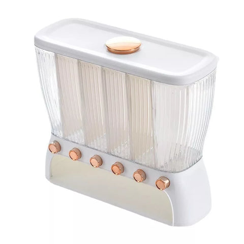 علبة تخزين بقوليات متعددة الخانات مع غطاء محكم الغلق – Multi-Grid Airtight Food Dispenser