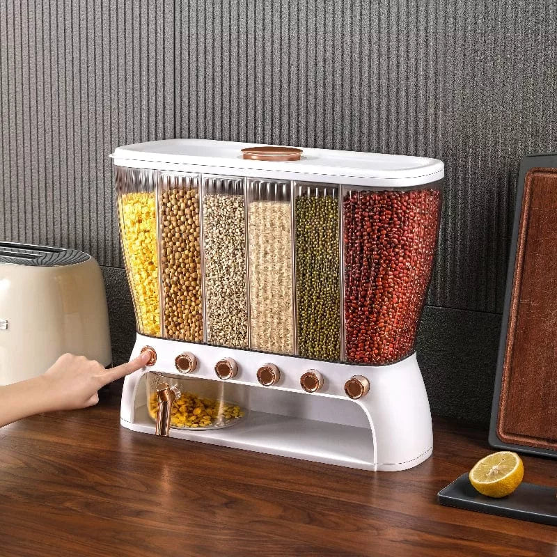 منظم مطبخ لتخزين الأرز والفول والعدس بتصميم أنيق – Elegant Kitchen Grain Organizer for Rice, Beans & Lentils