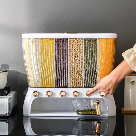 منظم بقوليات بستة أقسام لتسهيل الاستخدام اليومي – 6 Section Food Organizer for Everyday Use