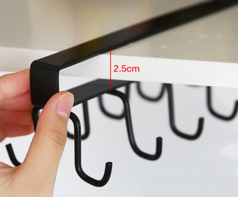 Multifunctional Kitchen Stand Rack – Metal Organizer with 12 Hooks for Mugs, Cookware & Serving Utensils