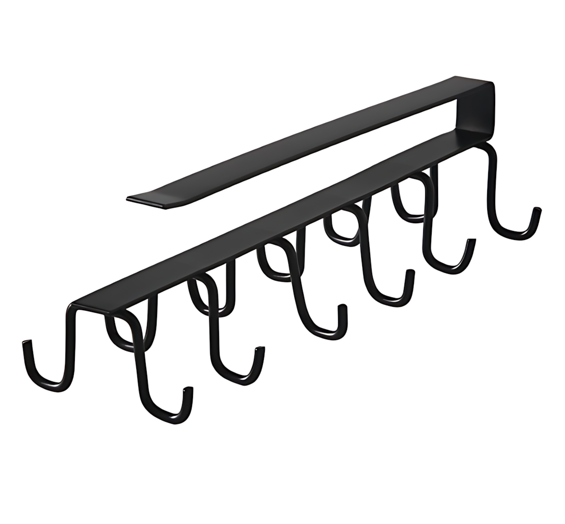 Multifunctional Kitchen Stand Rack – Metal Organizer with 12 Hooks for Mugs, Cookware & Serving Utensils