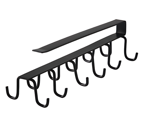 Multifunctional Kitchen Stand Rack – Metal Organizer with 12 Hooks for Mugs, Cookware & Serving Utensils