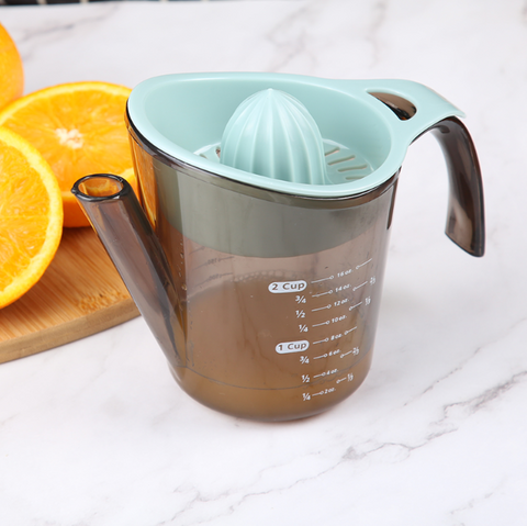 Manual Orange & Lemon Citrus Juicer with Integrated Spout Pitcher