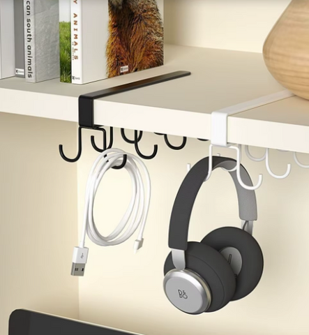 Multifunctional Kitchen Stand Rack – Metal Organizer with 12 Hooks for Mugs, Cookware & Serving Utensils