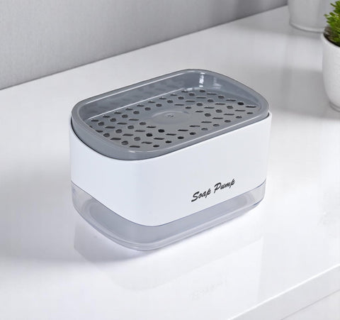 Soap Dispenser with Sponge Holder – Includes Cleaning Sponge