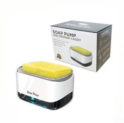 Soap Dispenser with Sponge Holder – Includes Cleaning Sponge