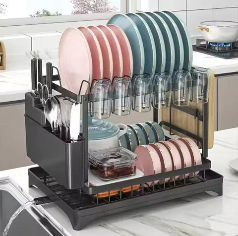 2-Tier Dish Drying Rack – Modern & Functional Kitchen Organizer
