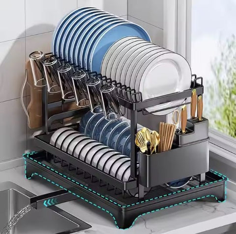 2-Tier Dish Drying Rack – Modern & Functional Kitchen Organizer