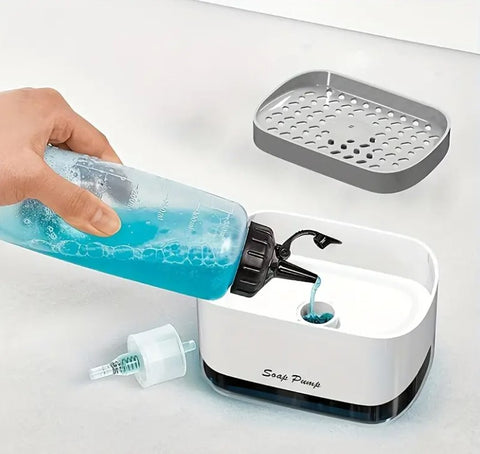 Soap Dispenser with Sponge Holder – Includes Cleaning Sponge