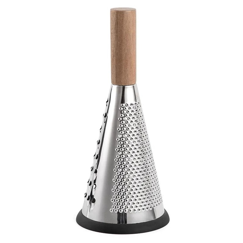 3-Sided Stainless Steel Cone Grater with Wooden Handle