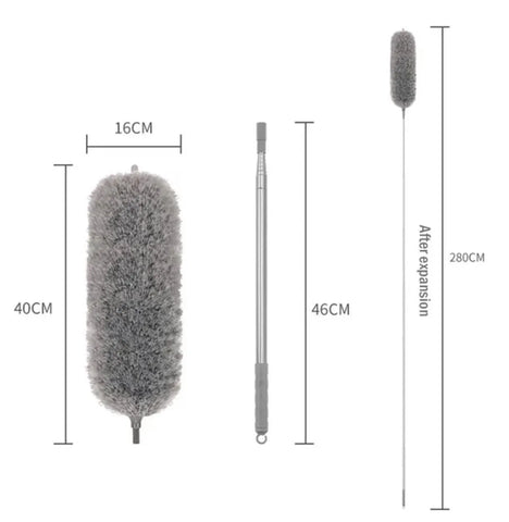 ممسحة غبار (زعّافة) طويلة قابلة للتمديد حتى ٢.٨ متر – لتنظيف الأسطح المرتفعة والزوايا