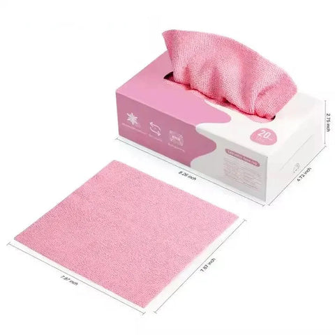 علبة فوط تنظيف ميكروفايبر – 20 قطعة متعددة الاستخدام وامتصاص عالي