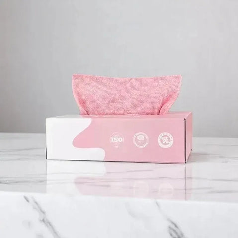 علبة فوط تنظيف ميكروفايبر – 20 قطعة متعددة الاستخدام وامتصاص عالي