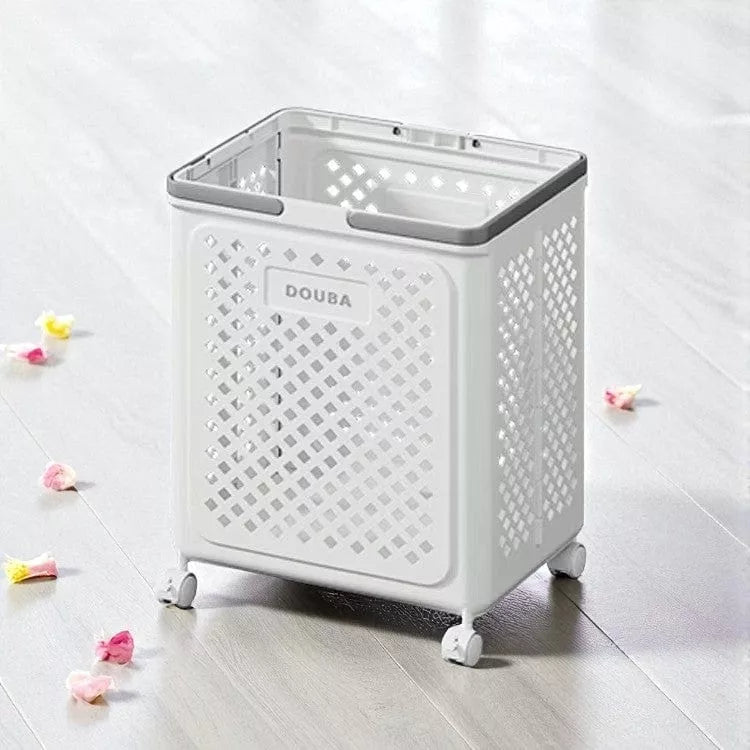 سلة غسيل ILVIA بعجلات – زاوية جانبية | ILVIA Laundry Basket with Wheels – Side View