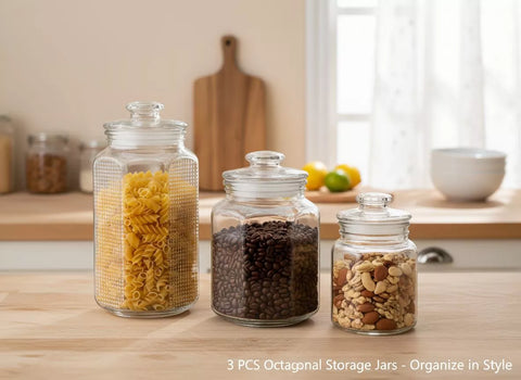 غطاء زجاج محكم لطقم البرطمانات – Airtight Glass Lid – حفظ النضارة ومنع الروائح