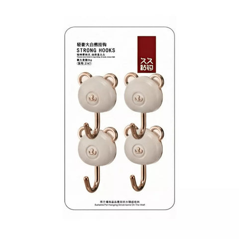 علاقات حائط باندا 4 قطع بلون ذهبي – خطافات قوية للتعليق