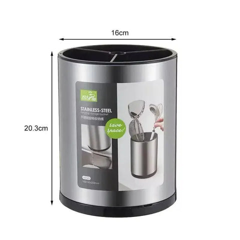 حامل أدوات مطبخ ستانلس ستيل دوّار