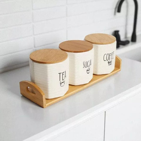 طقم برطمانات بورسلين عالي الجودة من ILVIA – High-Quality Porcelain Canister Set by ILVIA