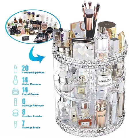 منظم مكياج أكريليك شفاف للروج والعطور – ILVIA | Clear Acrylic Organizer for Lipsticks & Perfumes – ILVIA