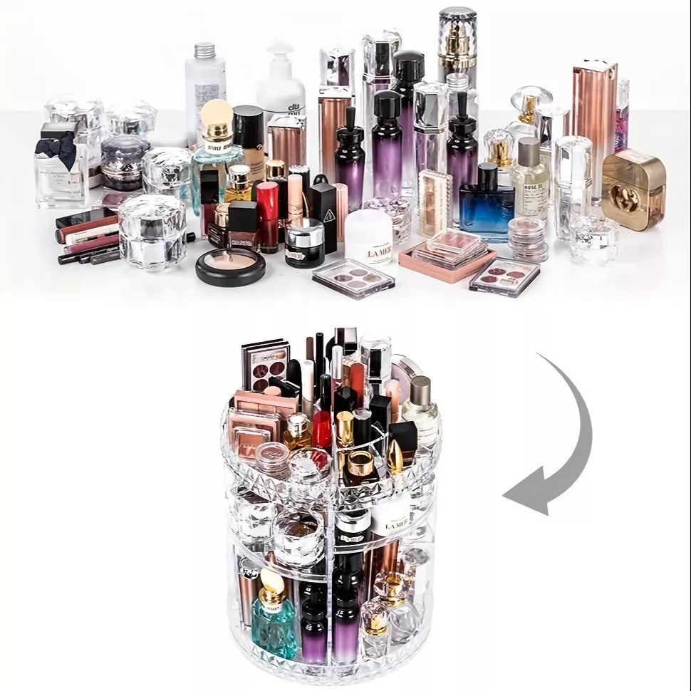 منظم أدوات مكياج بتصميم حديث من الأكريليك الكريستالي – ILVIA | Modern Crystal Acrylic Makeup Holder – ILVIA