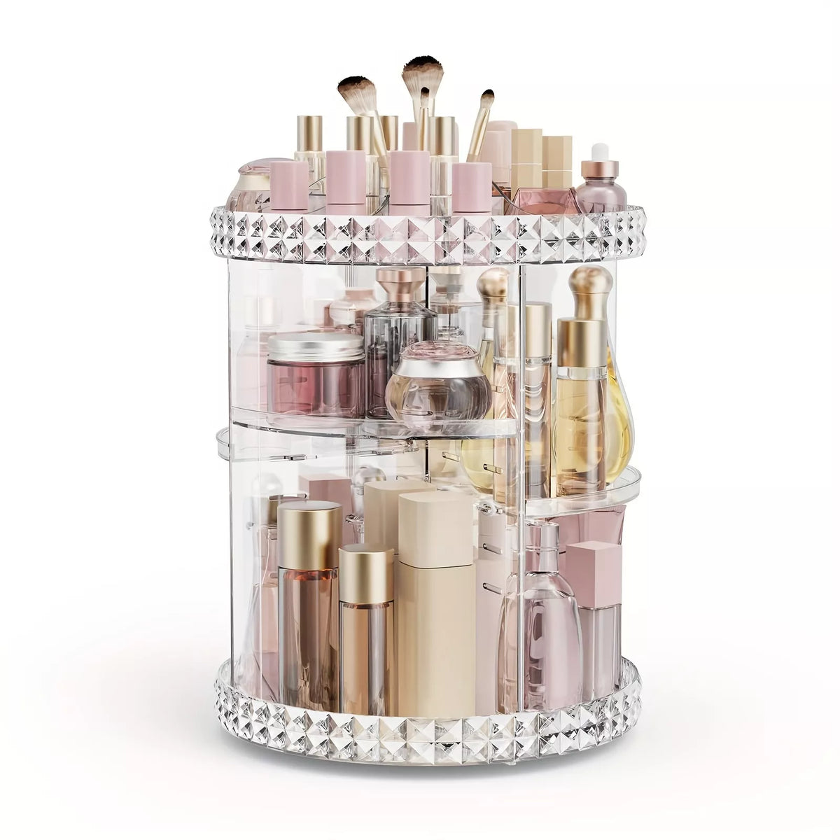 منظم تجميل شفاف بأرفف قابلة للتعديل وسعة كبيرة – ILVIA | Adjustable Acrylic Makeup Organizer with Large Capacity – ILVIA