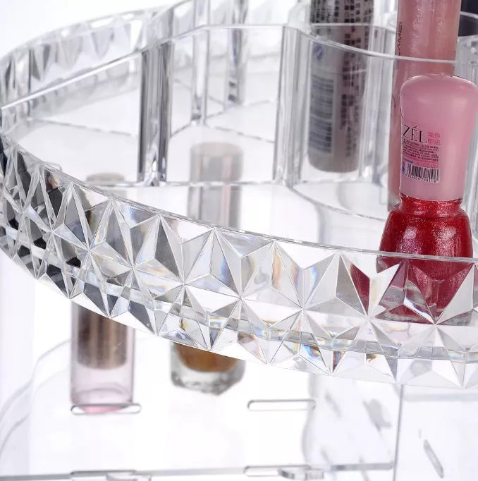 منظم مكياج بزاوية دوران 360 درجة لتخزين العطور والمجوهرات – ILVIA | 360° Rotating Cosmetic Organizer for Perfumes & Jewelry – ILVIA