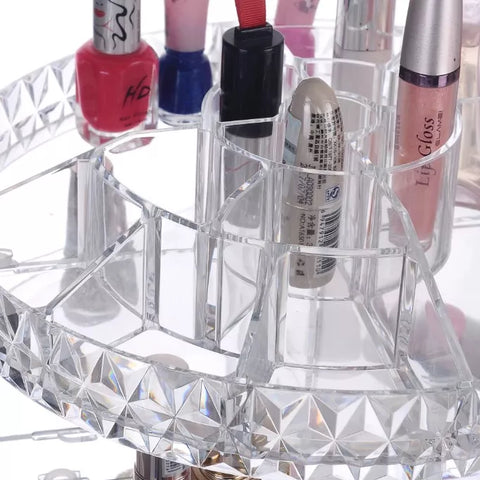 عرض جانبي لمنظم مستحضرات التجميل الأكريليك – ILVIA | Side View of Acrylic Cosmetics Organizer – ILVIA