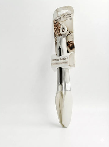 مساكة مطبخ استانلس ستيل بأطراف سيليكون آمنة على الأواني – Stainless Steel Tongs with Silicone Tips for Non-Stick Cookware