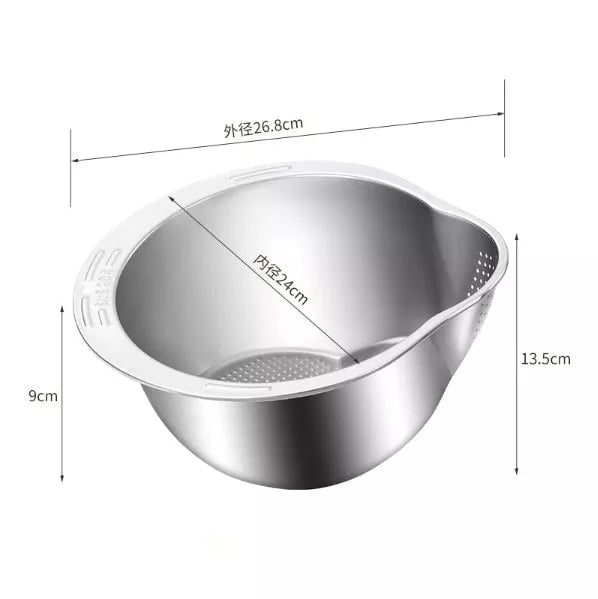 سهولة حمل بُولة الغسيل – Stainless Washing Bowl Hand Grip – تصميم مريح للاستخدام اليومي